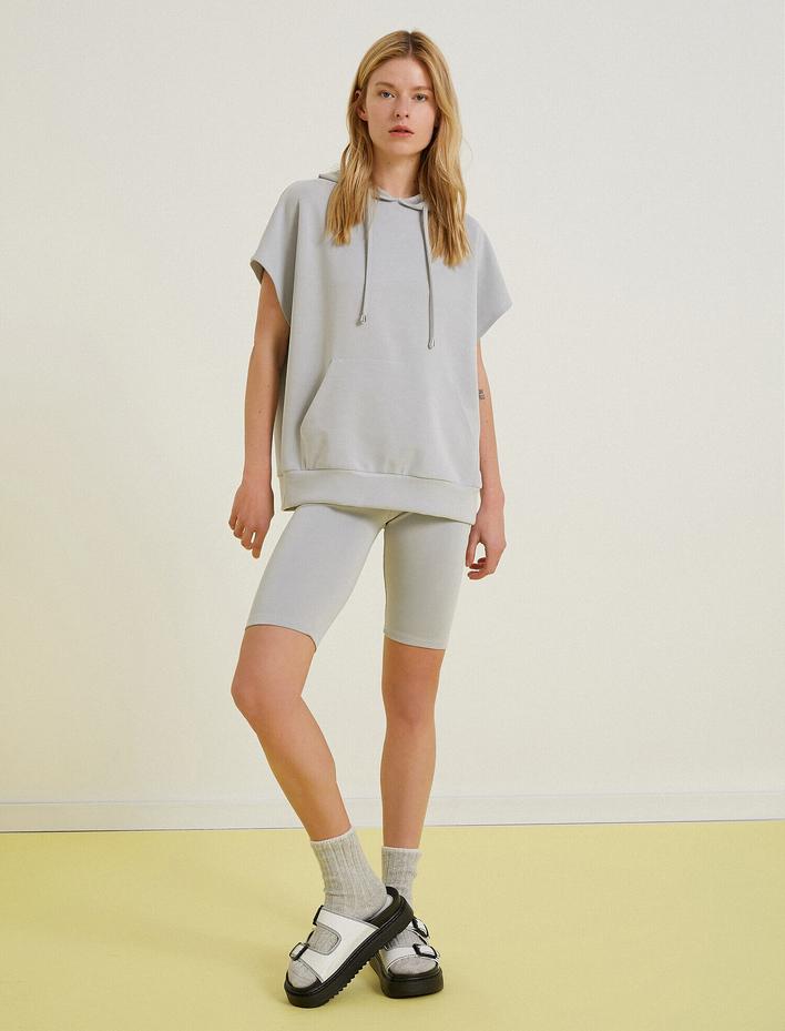  Bisiklet Şortu Beli Lastikli Biker Tayt