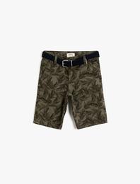 Desenli Şort Pamuklu