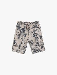 Desenli Şort Pamuklu