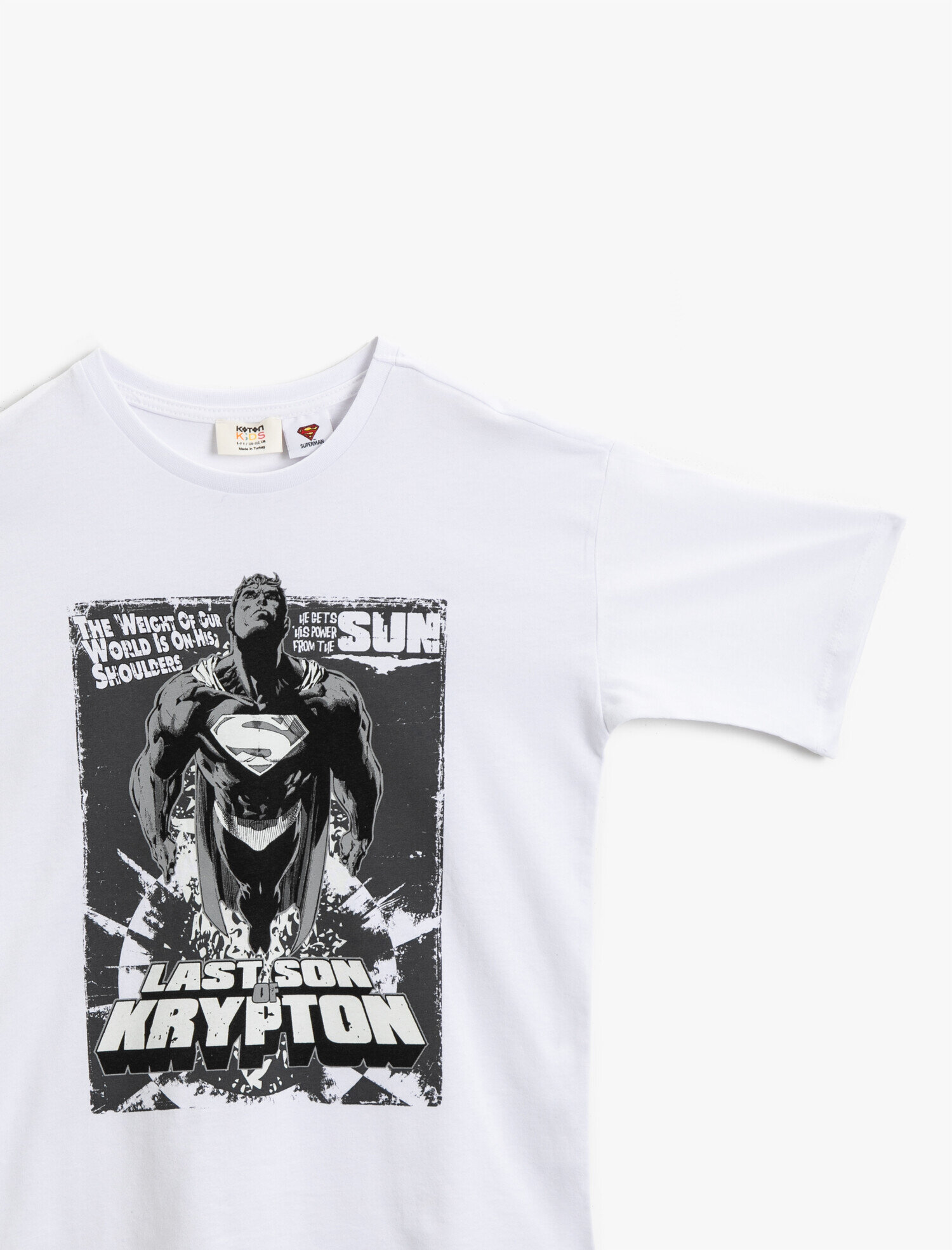  Erkek Çocuk Işıkta Değişen Superman Baskılı Lisanslı Tişört Pamuklu