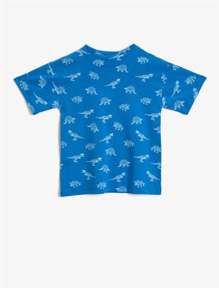 Erkek Çocuk Baskılı Tişört Bisiklet Yaka Pamuklu