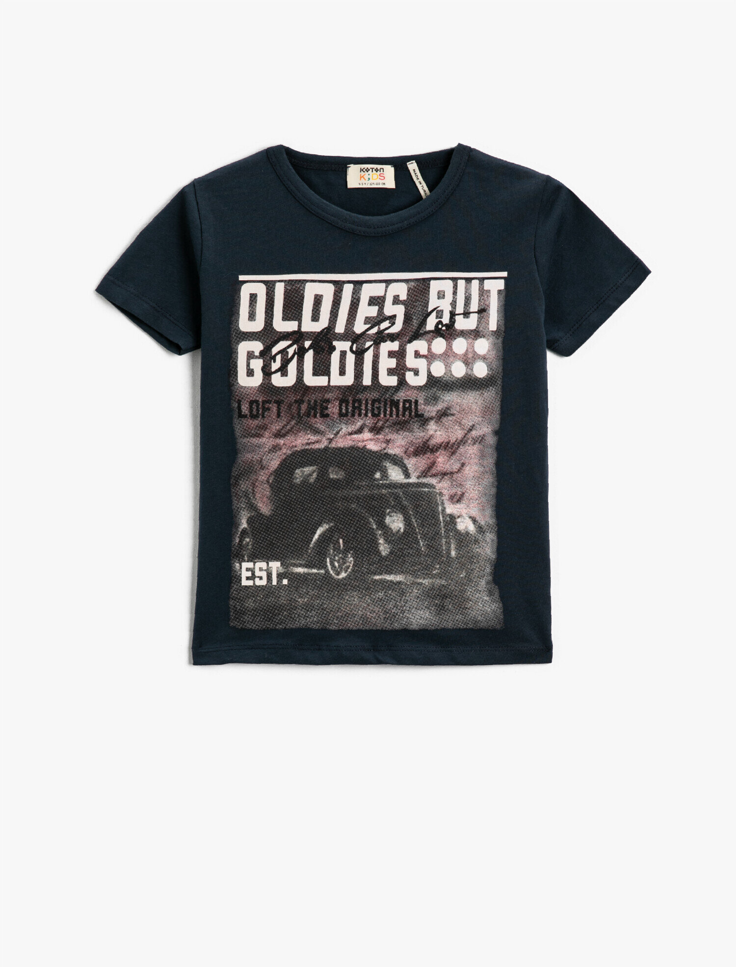  Erkek Çocuk Slogan Baskılı Kısa Kollu Tişört Pamuklu