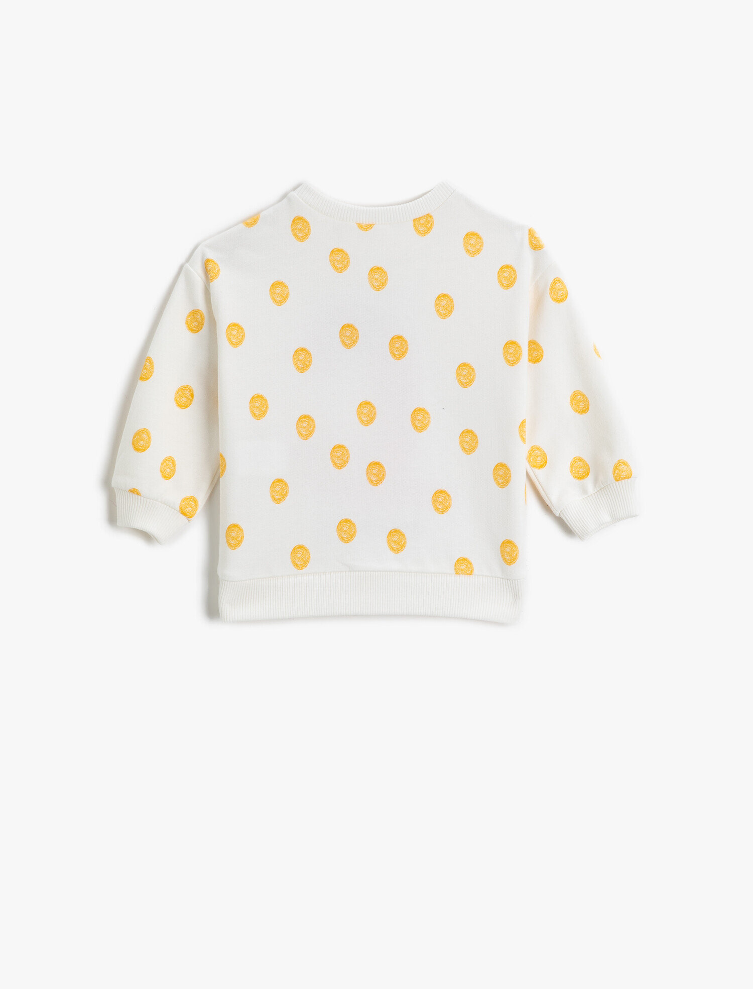  Kız Bebek Baskılı Puantiyeli Bisiklet Yaka Pamuklu