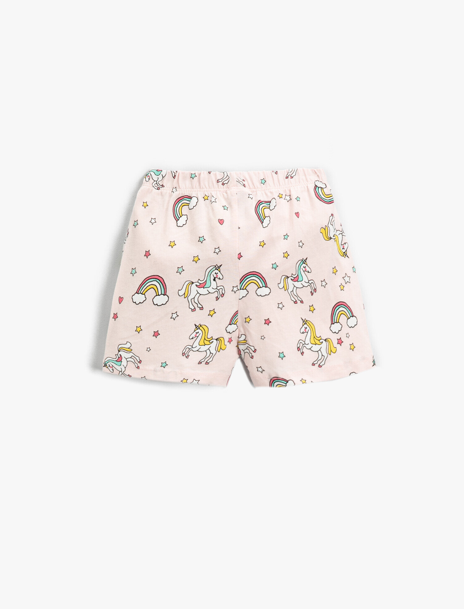  Kız Bebek Unicorn Baskılı Şort Beli Lastikli Pamuklu