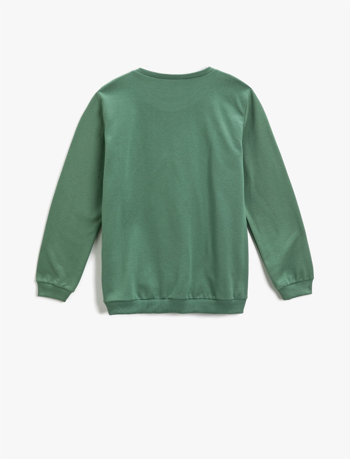 Erkek Çocuk Baskılı Uzun Kollu Sweatshirt Bisiklet Yaka