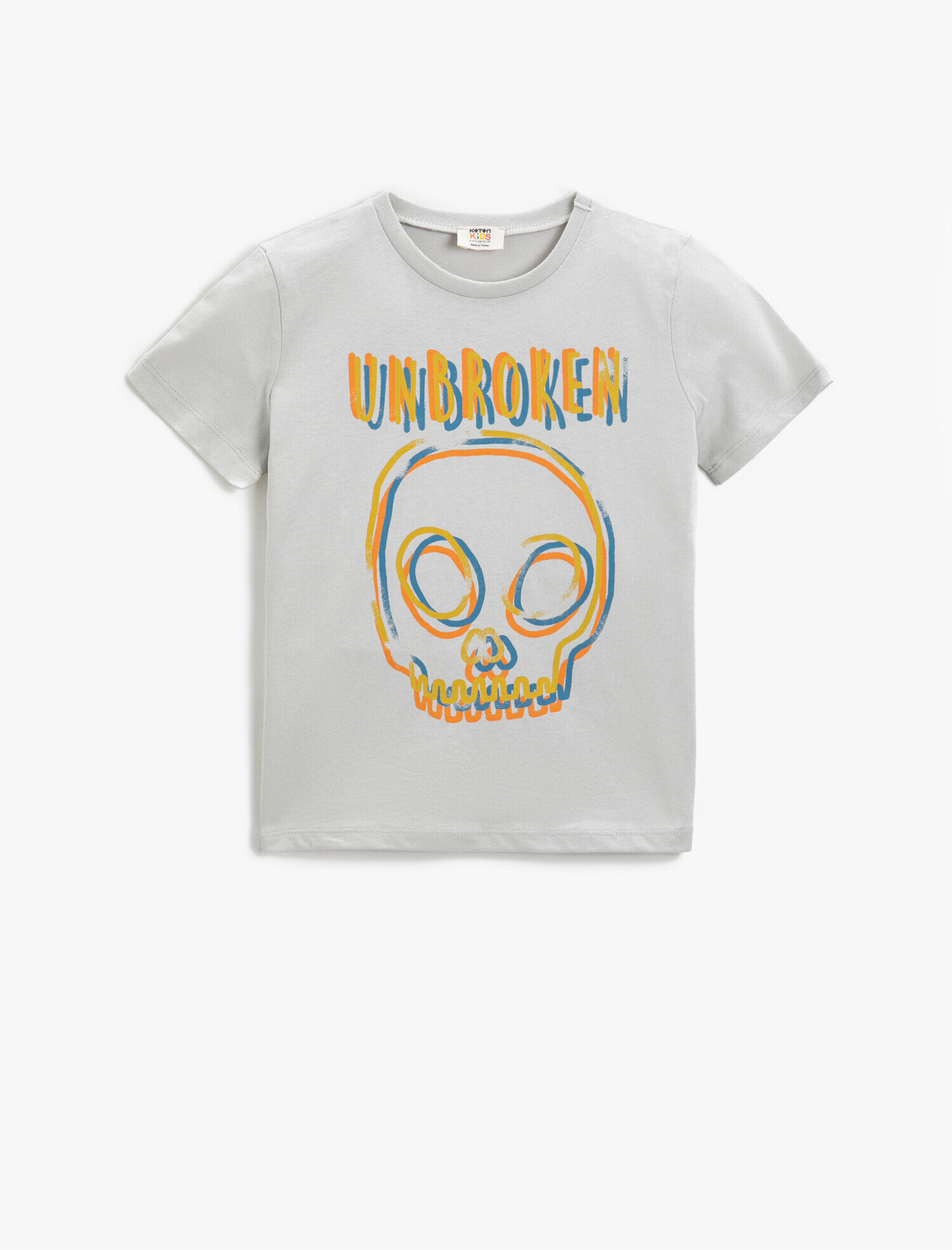  Erkek Çocuk Kuru Kafa Baskılı Kısa Kollu Tişört Pamuklu