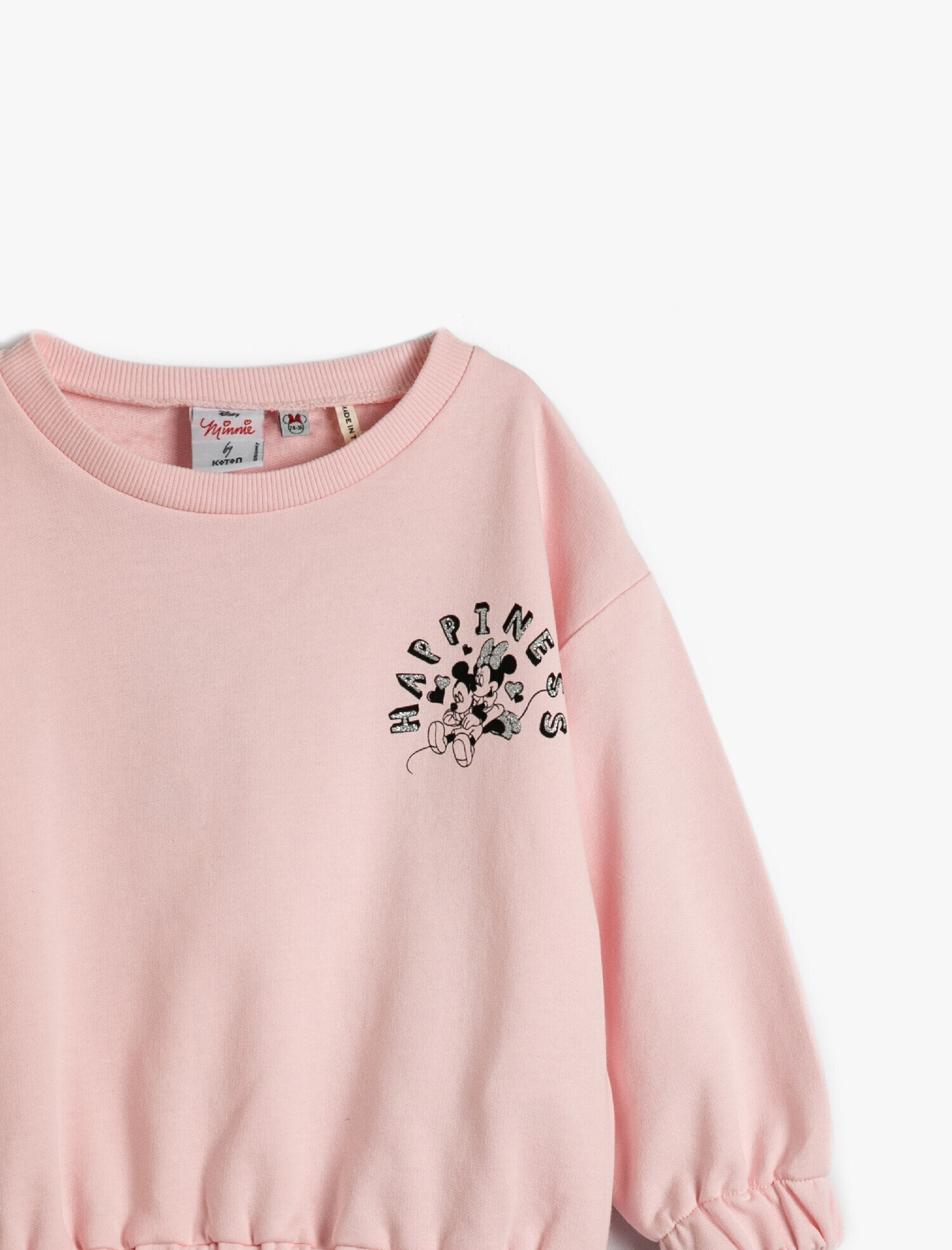  Kız Bebek Disney Lisanslı Beli Lastikli Sweatshirt Pamuklu