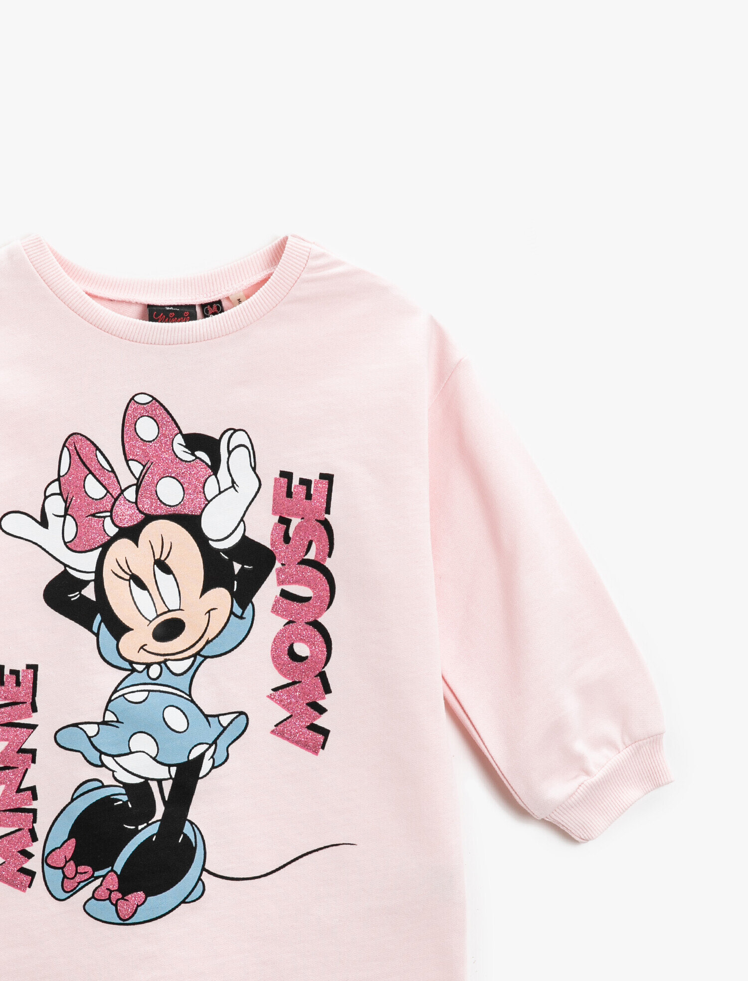  Kız Bebek Sweat Elbise Minnie Mouse Baskılı Lisanslı Pamuklu