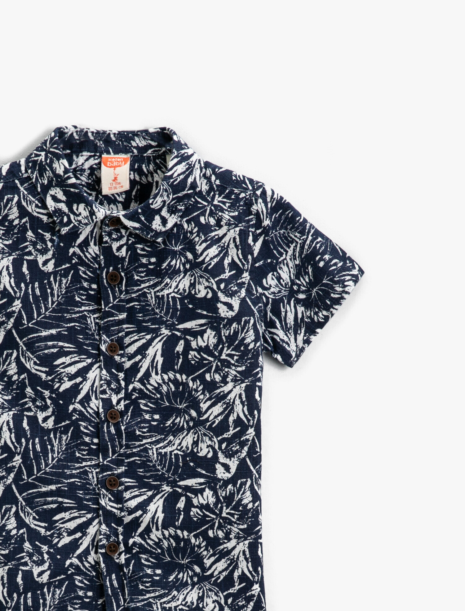  Erkek Bebek Kısa Kollu Baskılı Gömlek Pamuklu