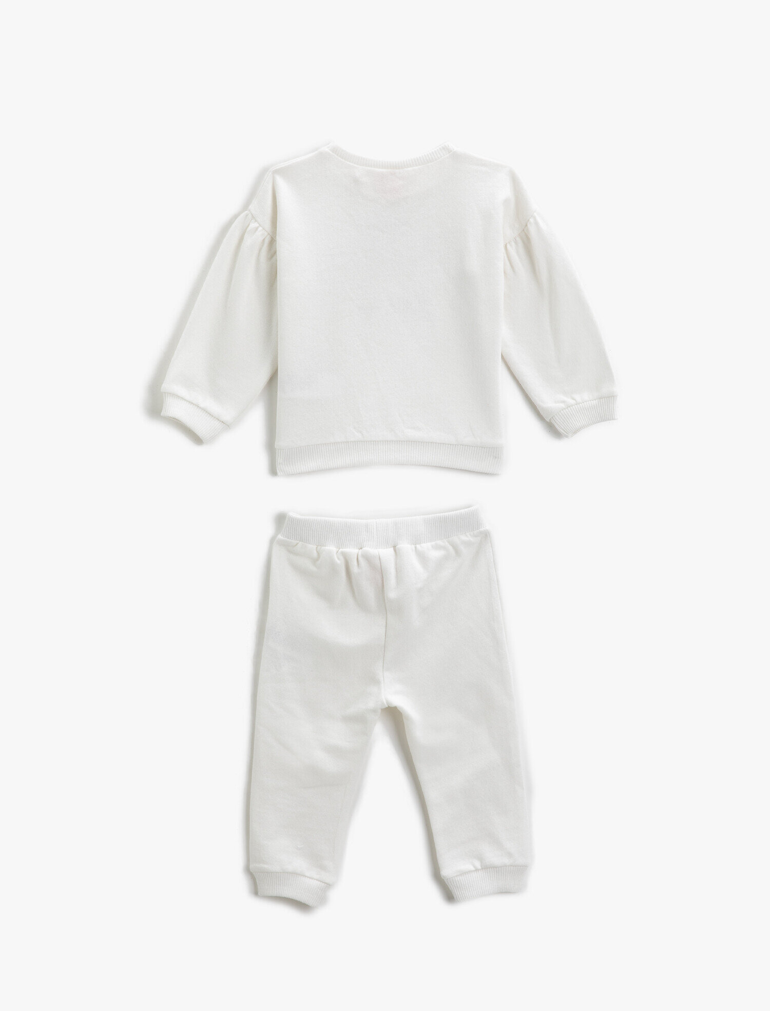  Kız Bebek Eşofman Takımı Jogger Eşofman Altı Baskılı Sweatshirt Pamuklu