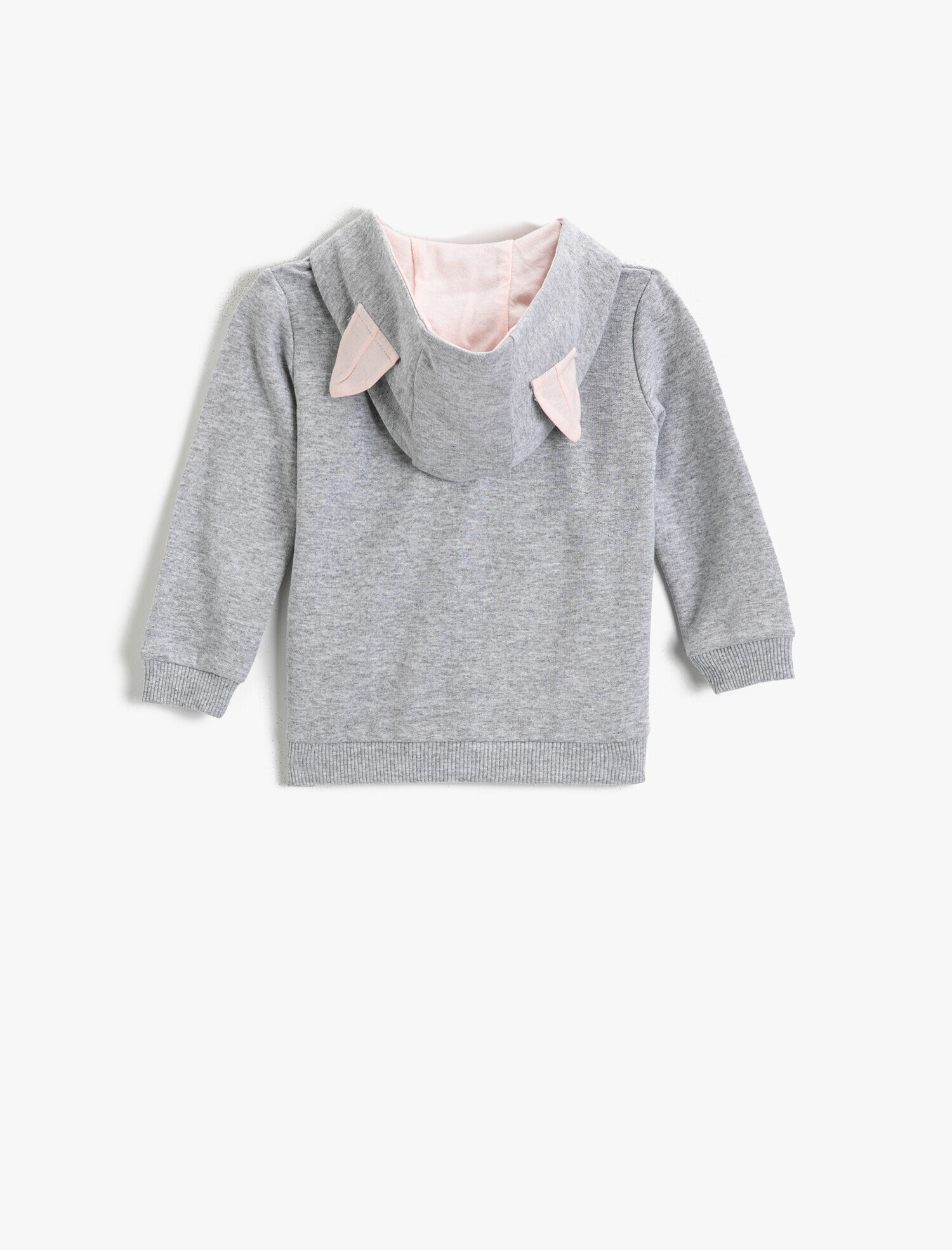  Kız Bebek Fermuarlı Kapüşonlu Baskılı Sweatshirt