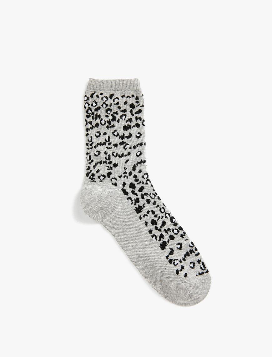  Kadın Leopar Desenli Çorap