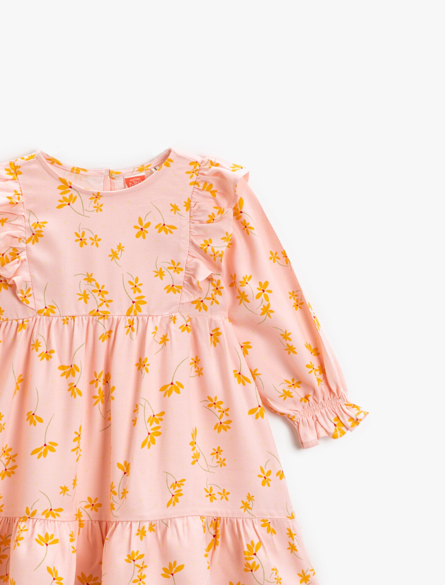  Kız Bebek Elbise Çiçek Baskılı Fırfırlı