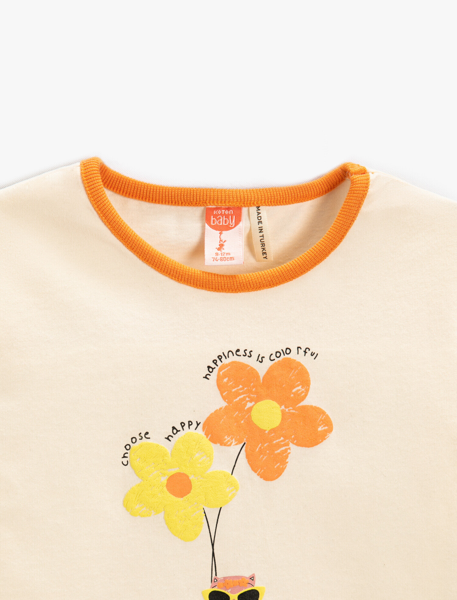  Kız Bebek Çiçek Baskılı Uzun Kollu Tişört Pamuklu