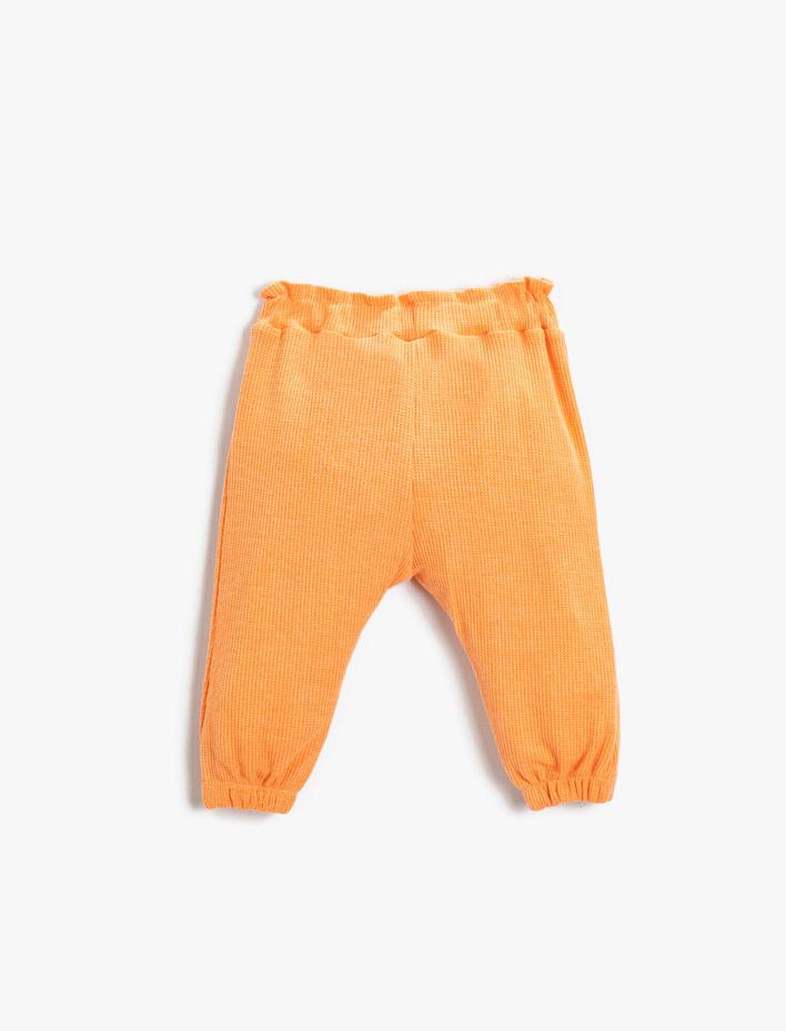 Kız Bebek Jogger Beli Lastikli Eşofman Altı