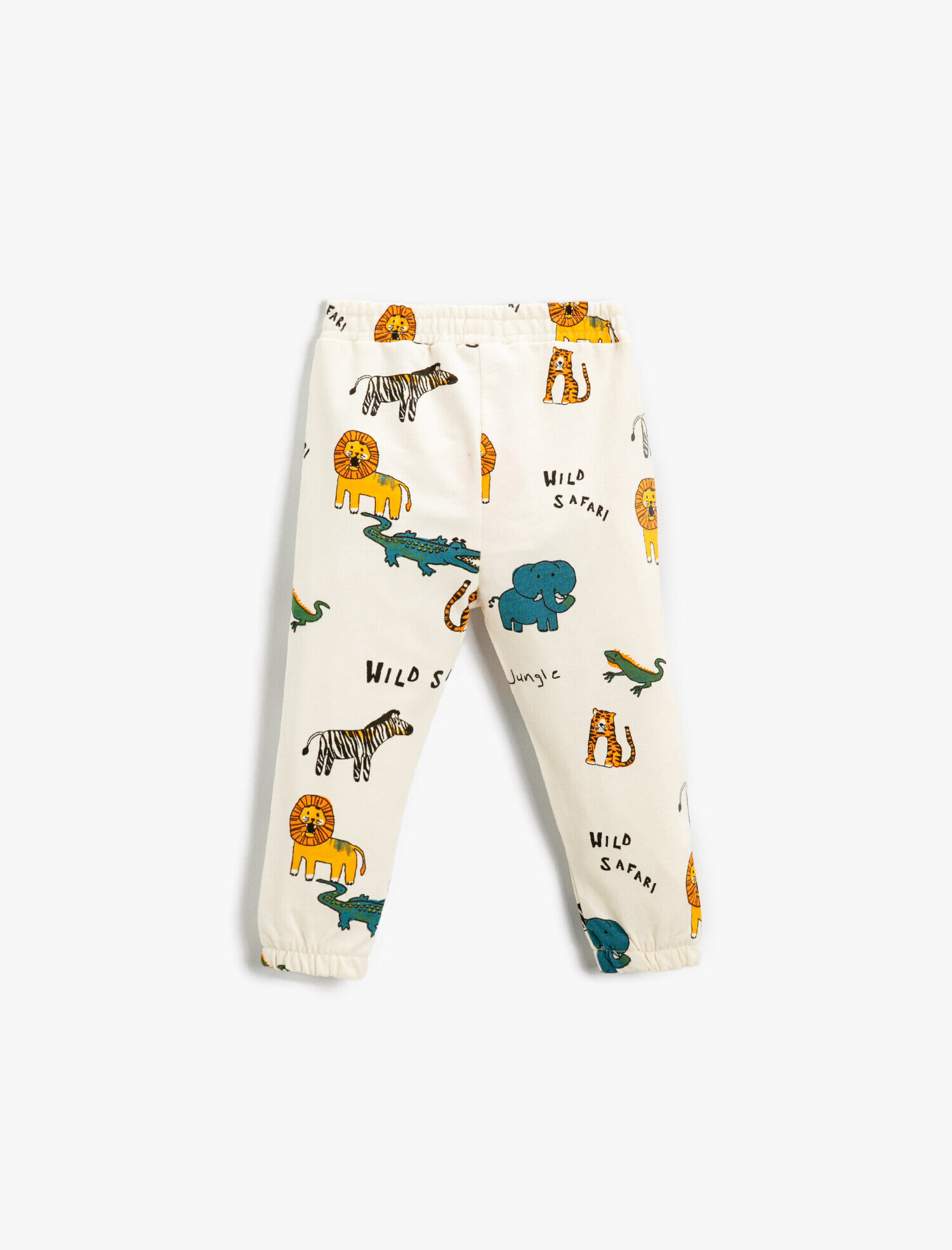  Erkek Bebek Hayvan Baskılı Jogger Eşofman Altı Pamuklu Beli Bağcıklı