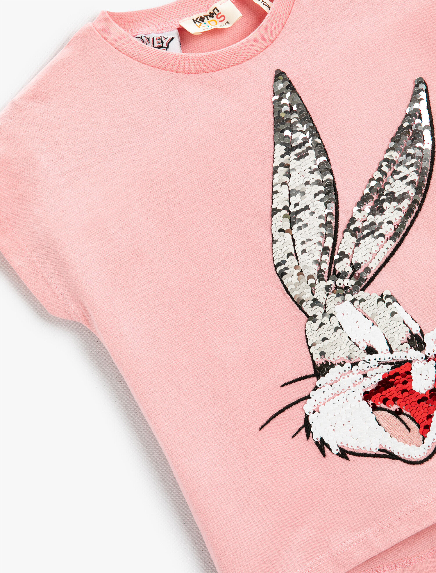  Kız Çocuk Bugs Bunny Lisanslı Kısa Kollu Tişört Pamuklu