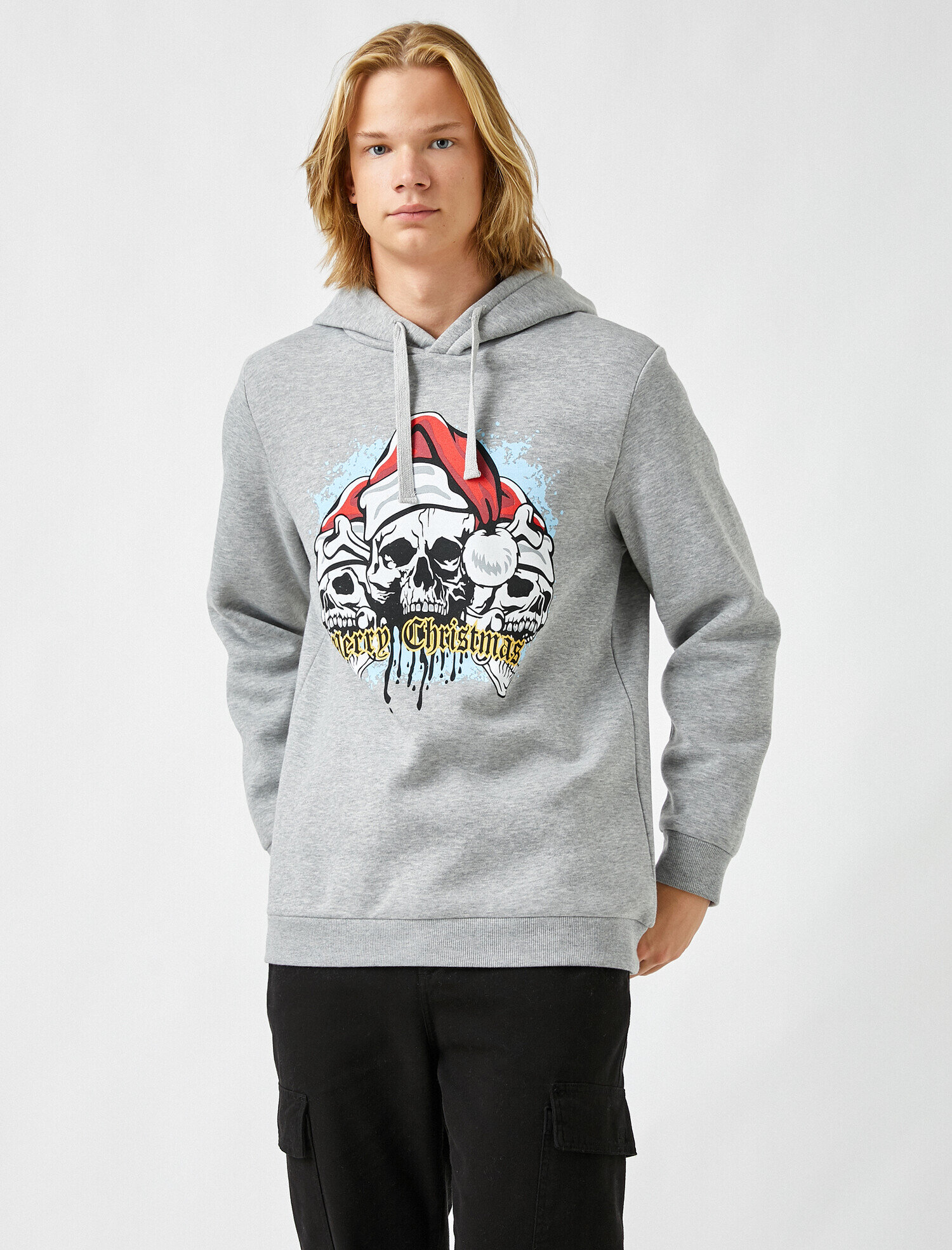   Yılbaşı Temalı Kapüşonlu Sweatshirt