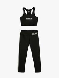 Baskılı Spor Tayt ve Sütyeni 2'li Paket