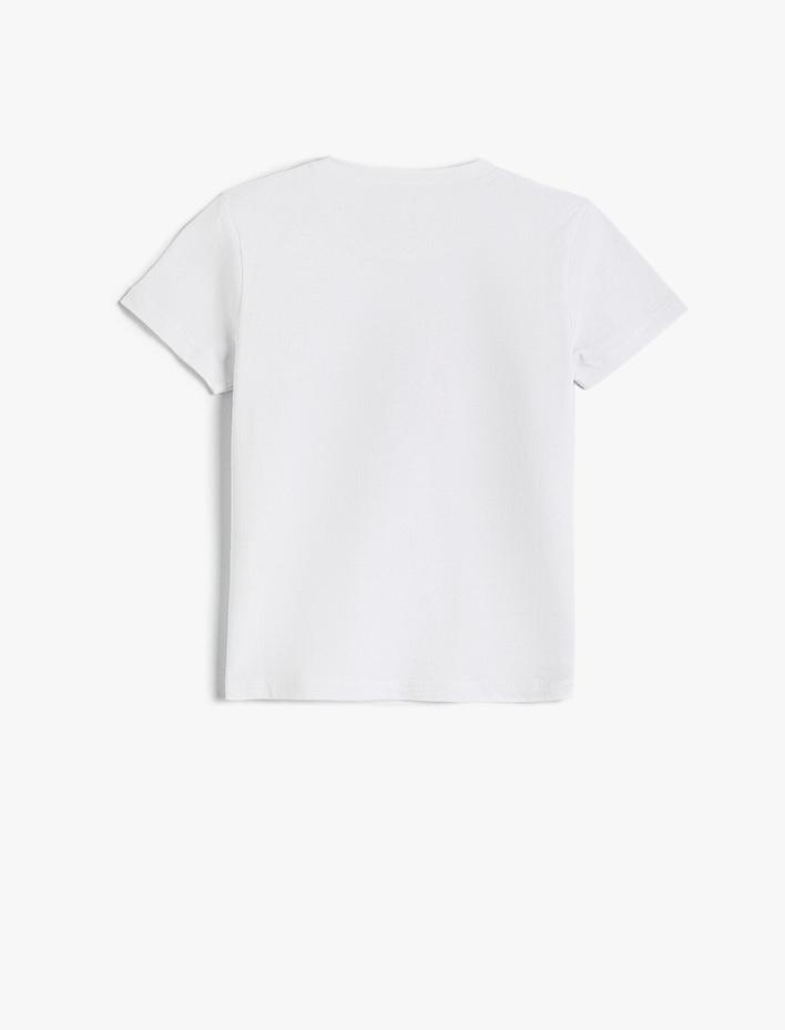 Erkek Çocuk Dinozor Baskılı Kısa Kollu Tişört Pamuklu