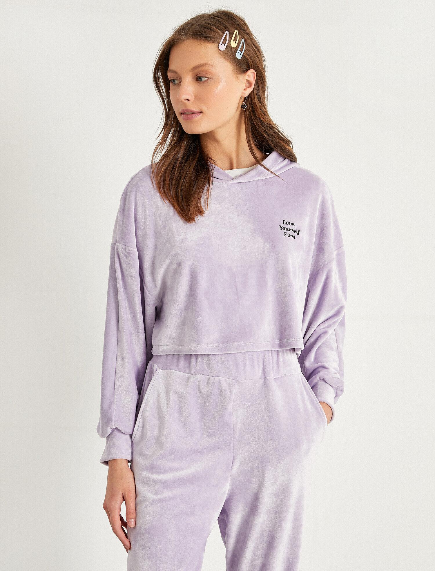   Kapüşonlu Yumoş Pijama Üstü