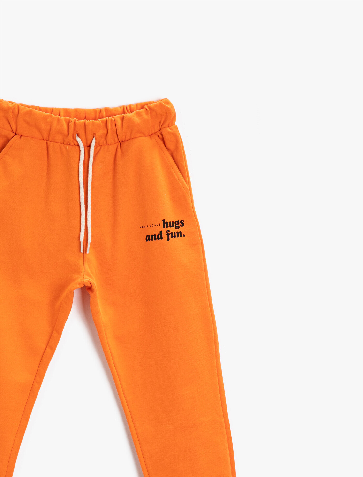  Erkek Çocuk Slogan Baskılı Jogger Eşofman Altı Beli Bağlamalı Pamuklu