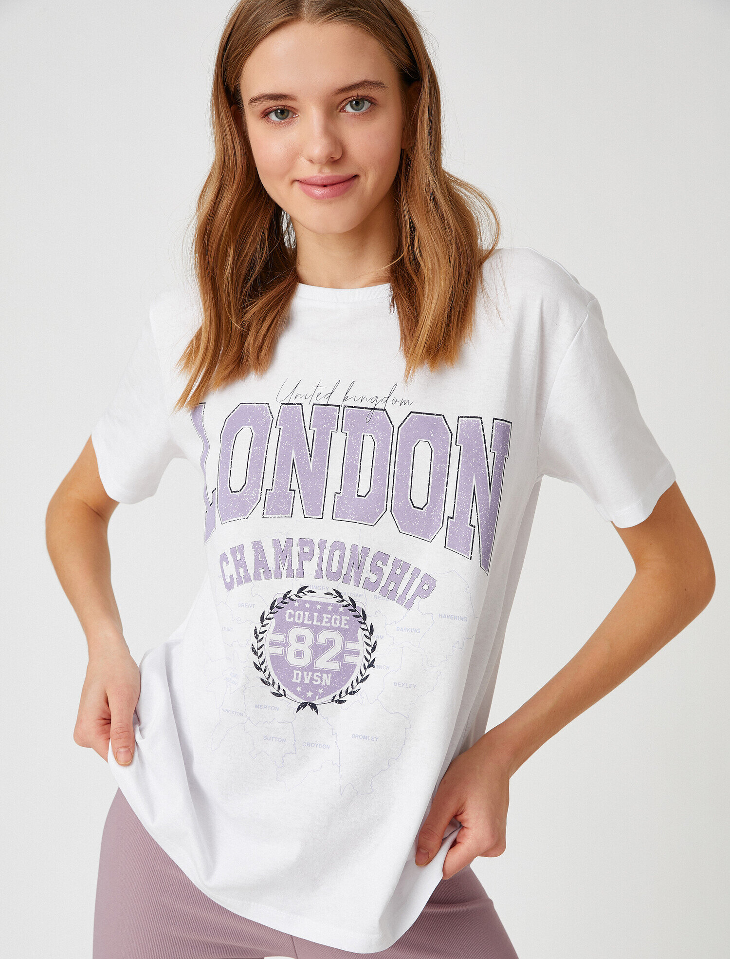 Baskılı Kısa Kollu Pamuklu Tişört