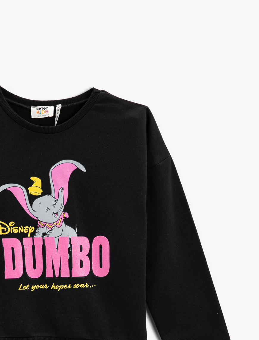  Kız Çocuk Dumbo Baskılı Lisanslı Sweatshirt Pamuklu