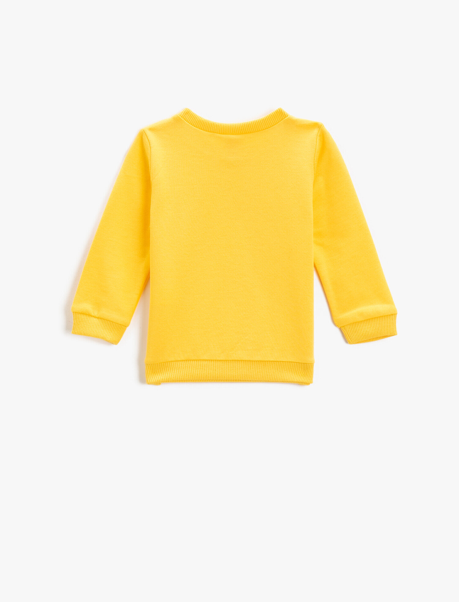 Kız Bebek Baskılı Bisiklet Yaka Sweatshirt Pamuklu