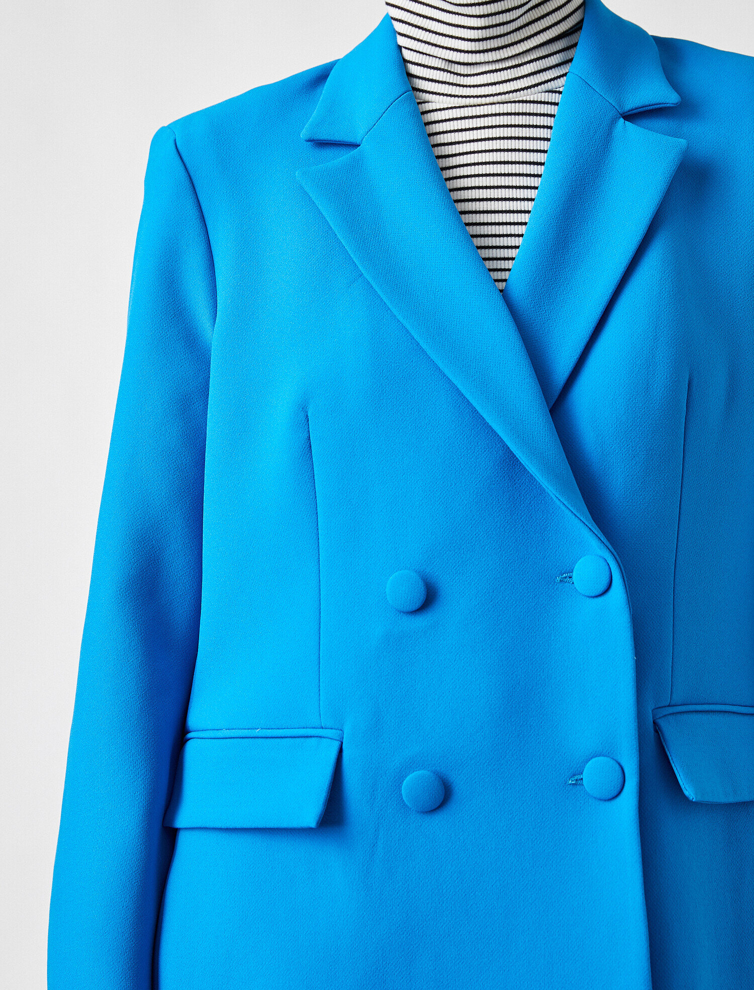   Kruvaze Düğmeli Katlı Yaka Blazer Ceket