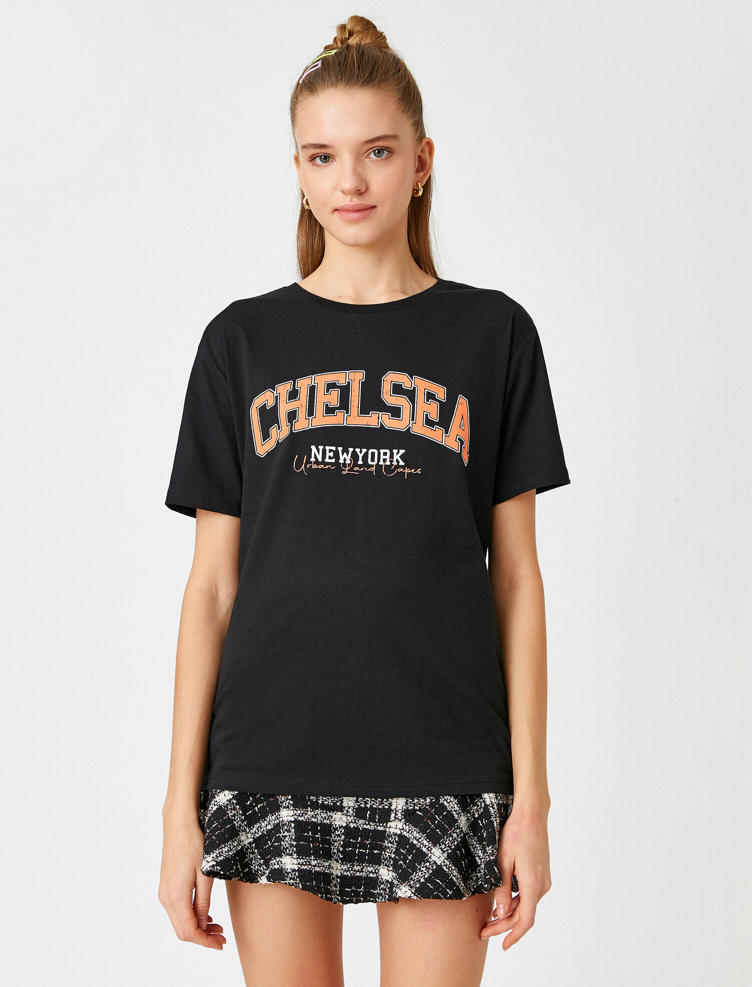   Baskılı Kısa Kollu Pamuklu Tişört