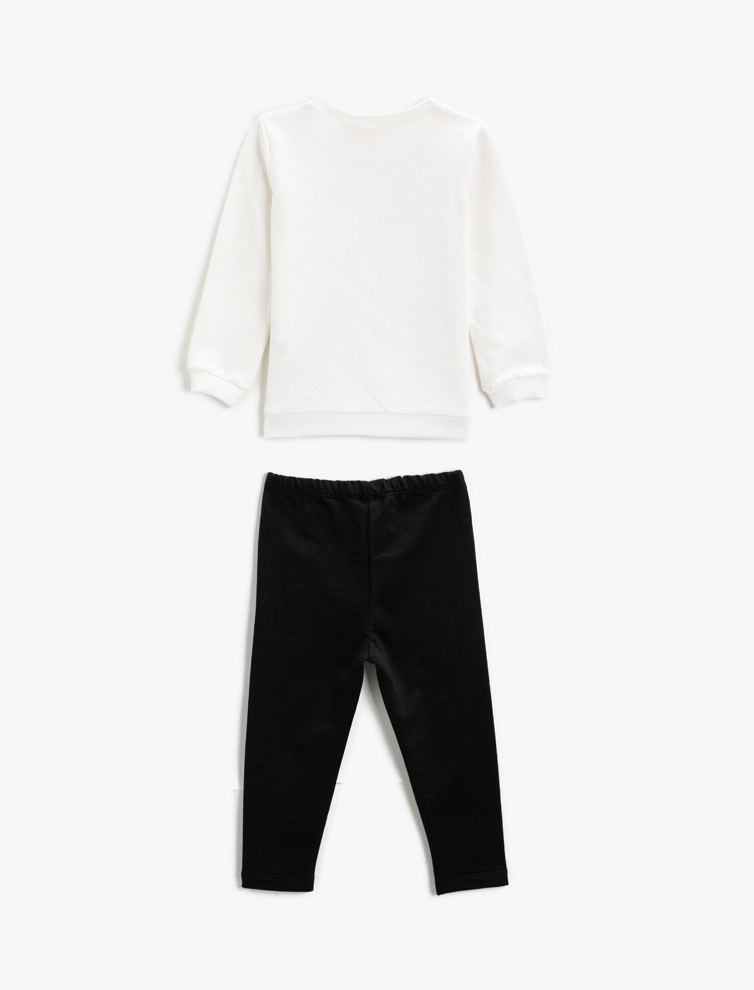  Kız Bebek Eşofman Takımı Baskılı Sweatshirt ve Eşofman Altı Pamuklu