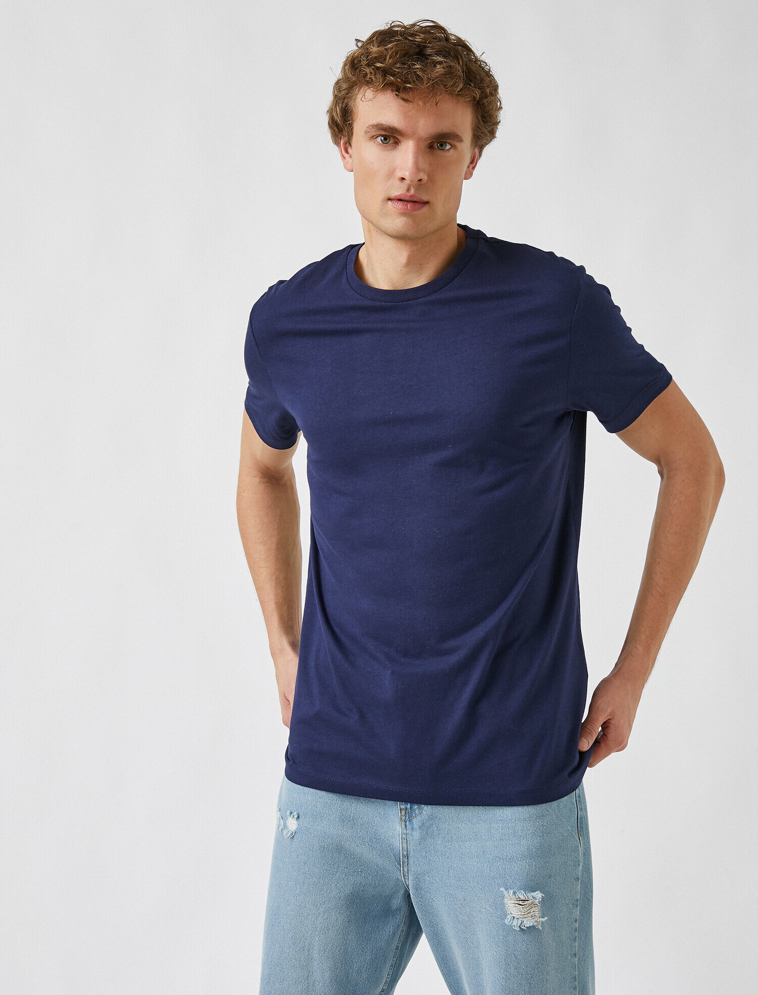 Basic Tişört Bisiklet Yaka