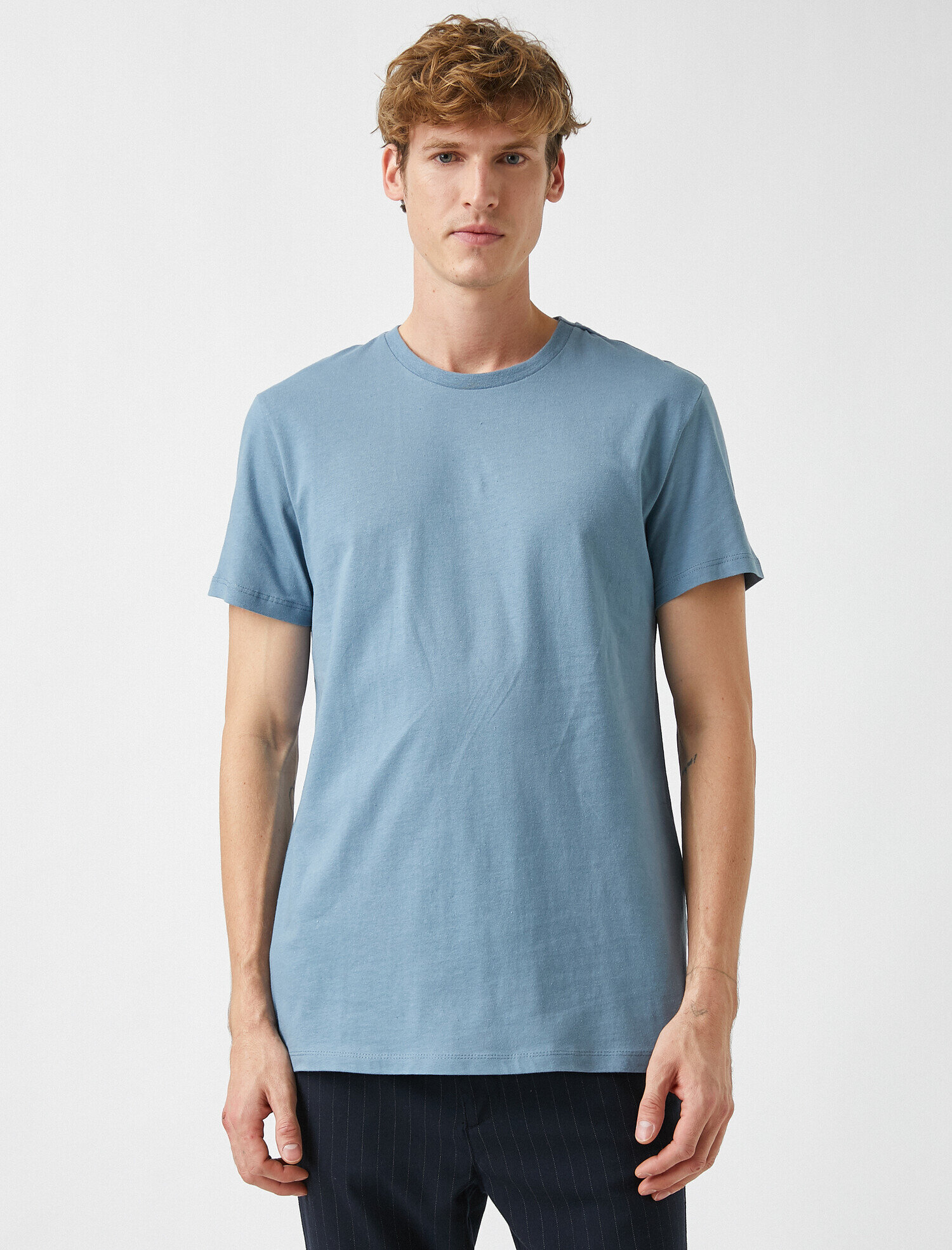   Basic Tişört Bisiklet Yaka