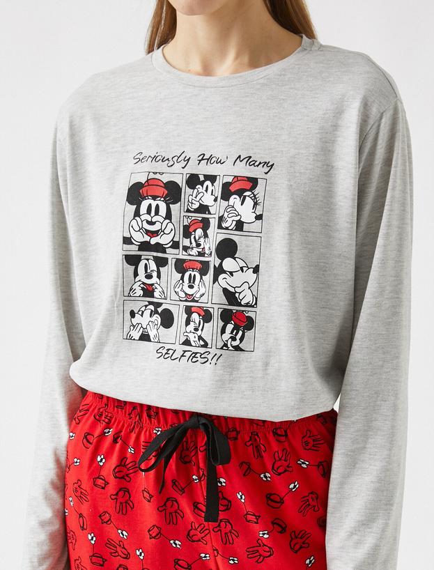  Mickey Mouse Lisanslı Uzun Kollu Pijama Takımı
