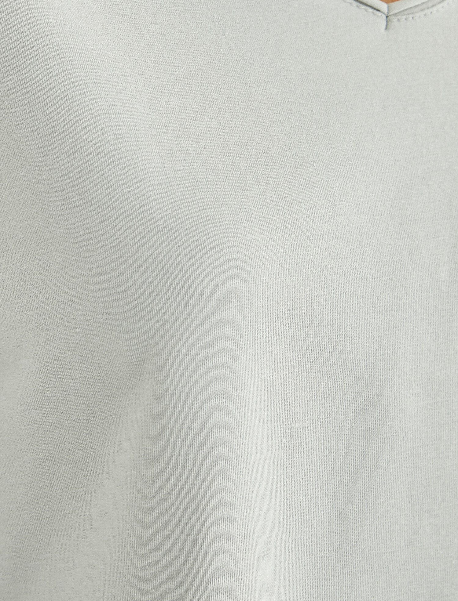   V Yaka Pamuklu Uzun Kollu Pijama Üstü