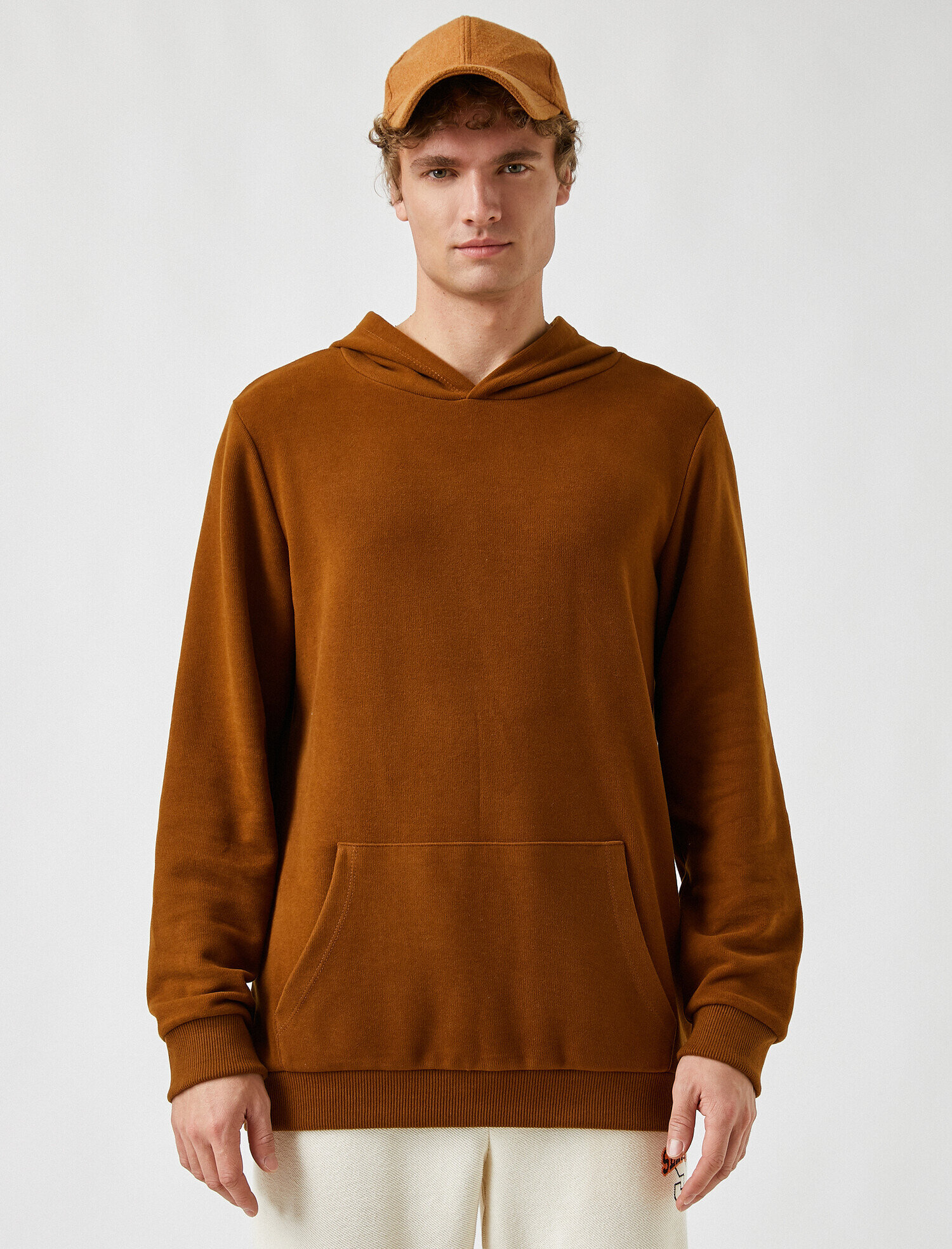 Oversize Basic Kapüşonlu Sweatshirt