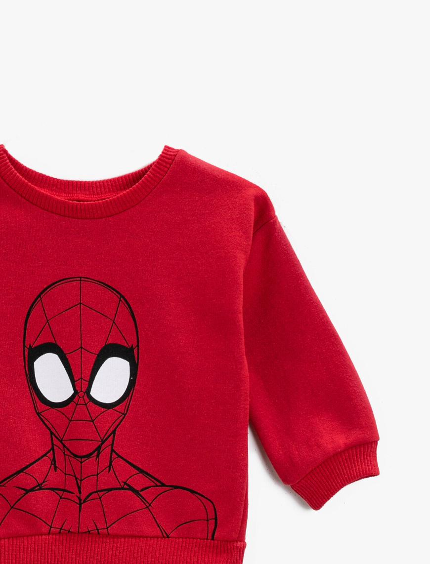  Erkek Bebek Spider Man Baskılı Sweatshirt Lisanslı