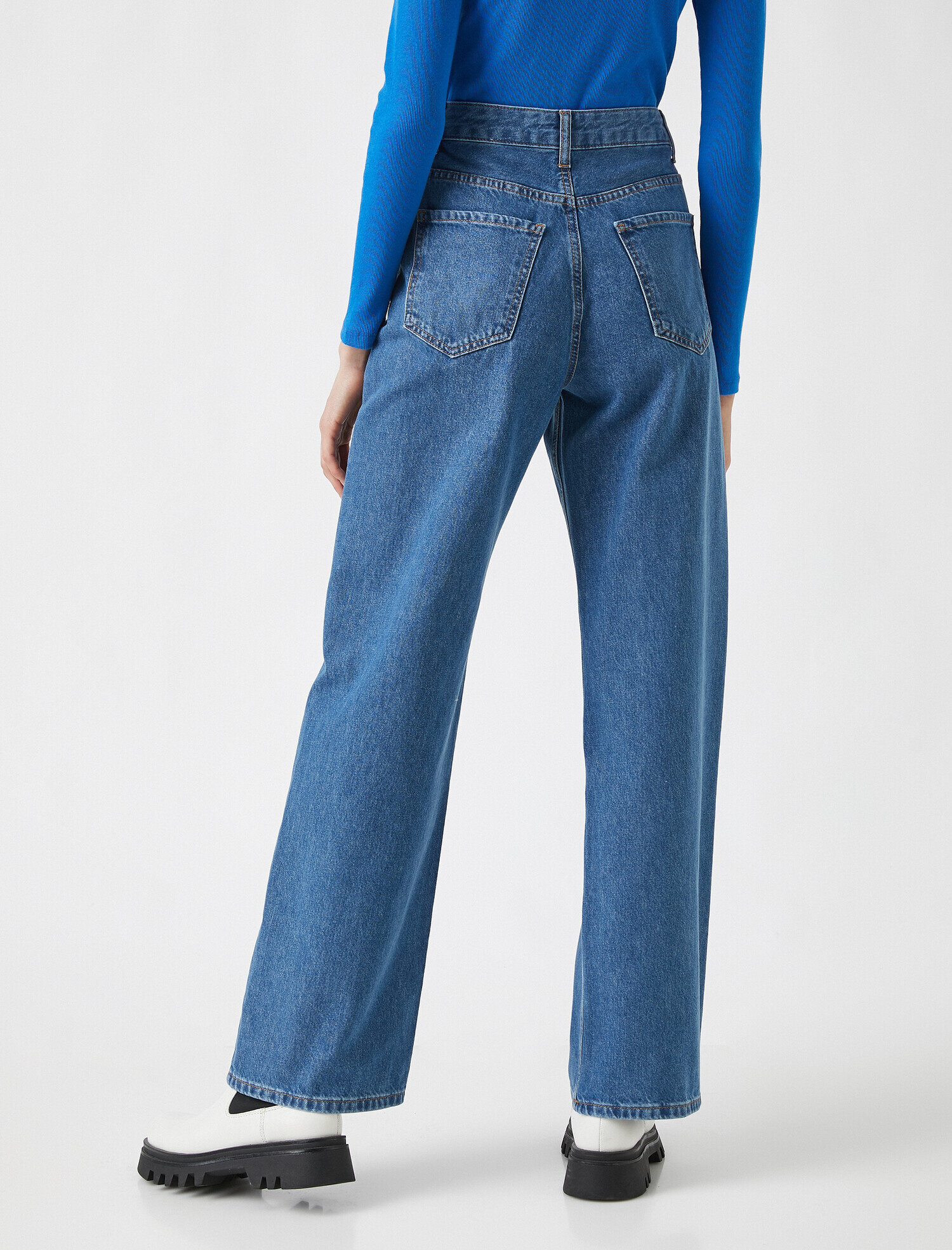   Yüksek Bel Bol Paça Kot Pantolon - Bianca Jean