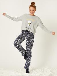 Snoopy Lisanslı Baskılı Pamuklu Pijama Takımı