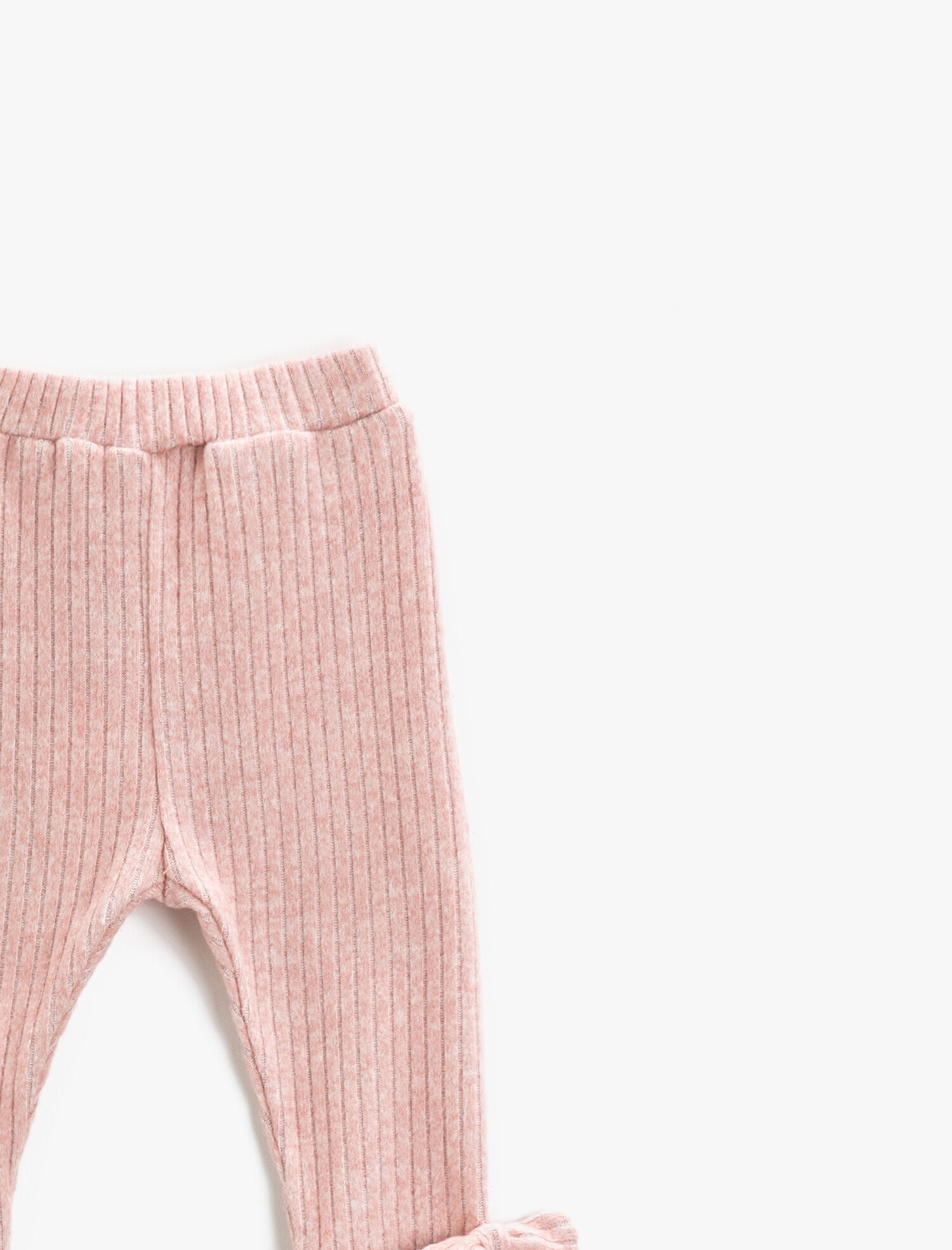  Kız Bebek Beli Lastikli Paçası Fiyonklu Tayt