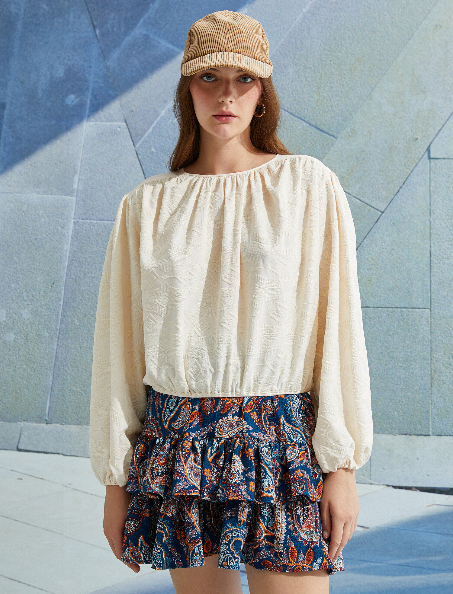   Büzgülü Crop Bluz