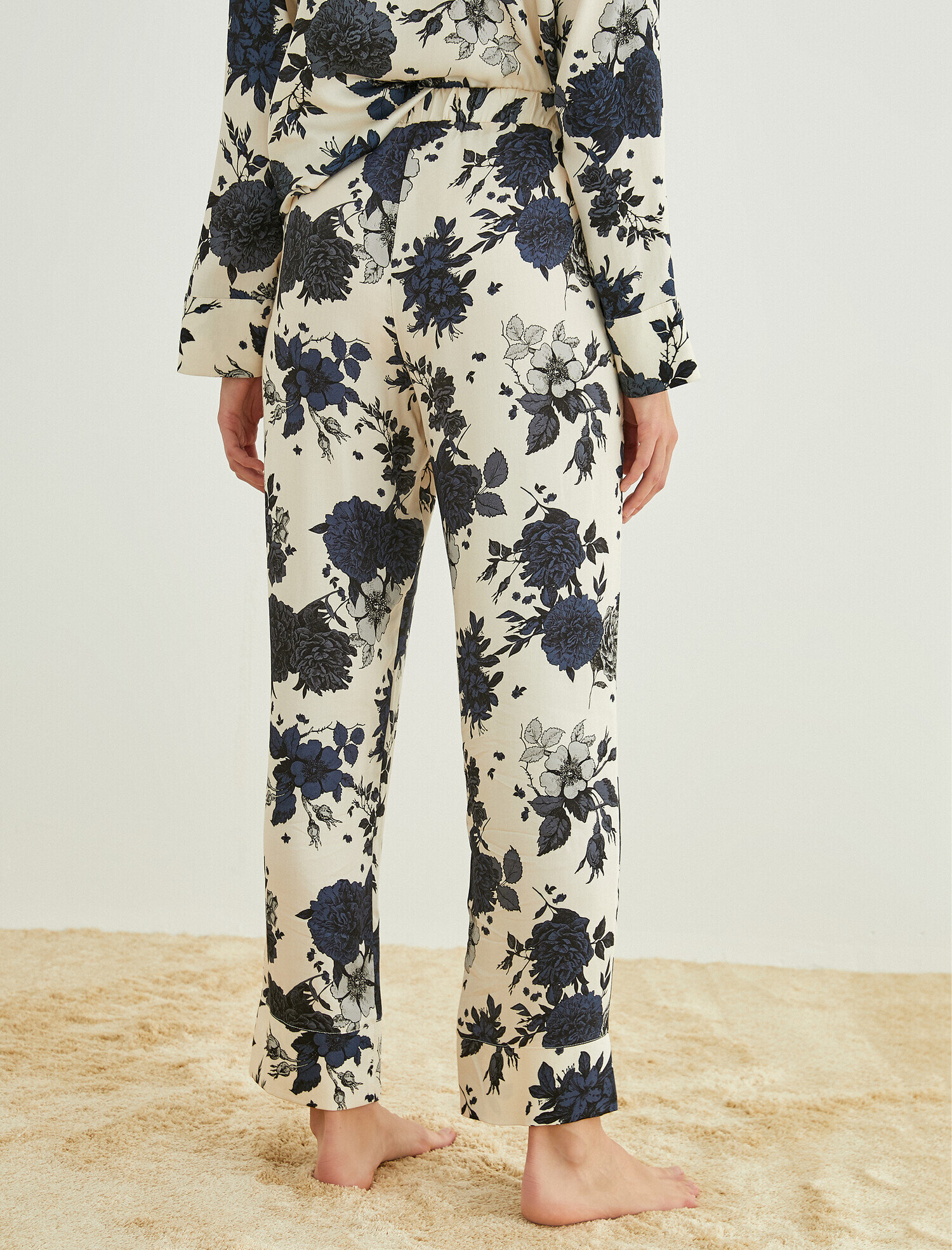   Desenli Beli Lastikli Pijama Altı