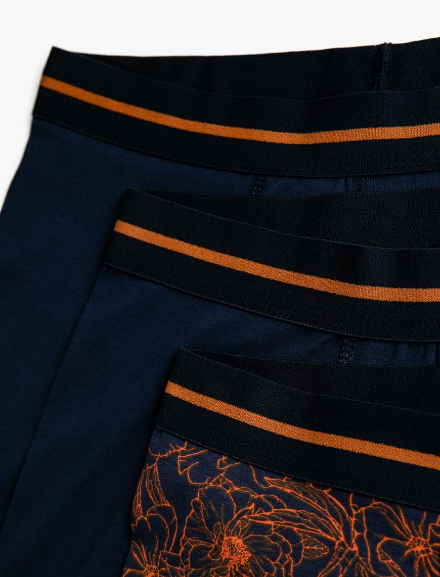  Desenli Pamuklu Basic 3'lü Boxer Seti