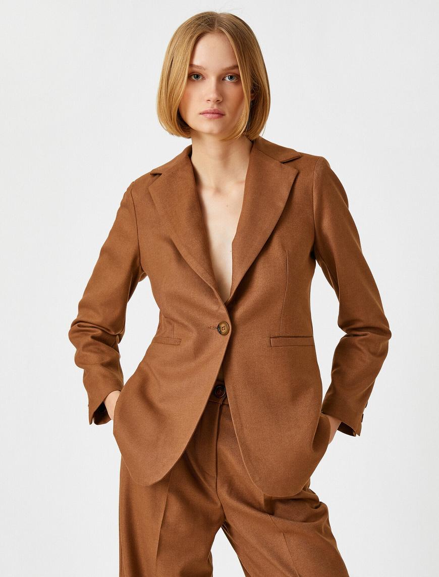   V Yaka Blazer Ceket
