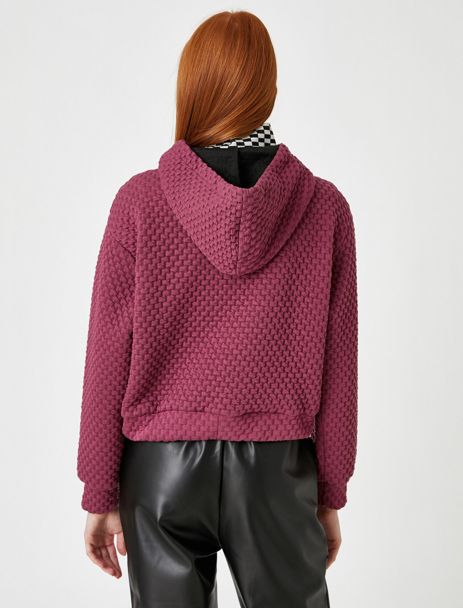   Kapüşonlu Kapitone Uzun Kollu Sweatshirt