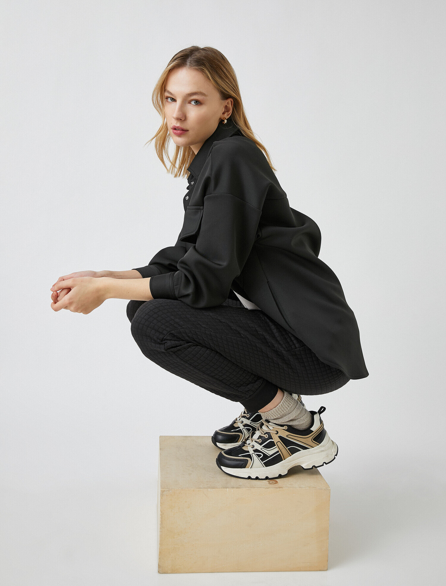   Kareli Belden Bağlamalı Eşofman Altı