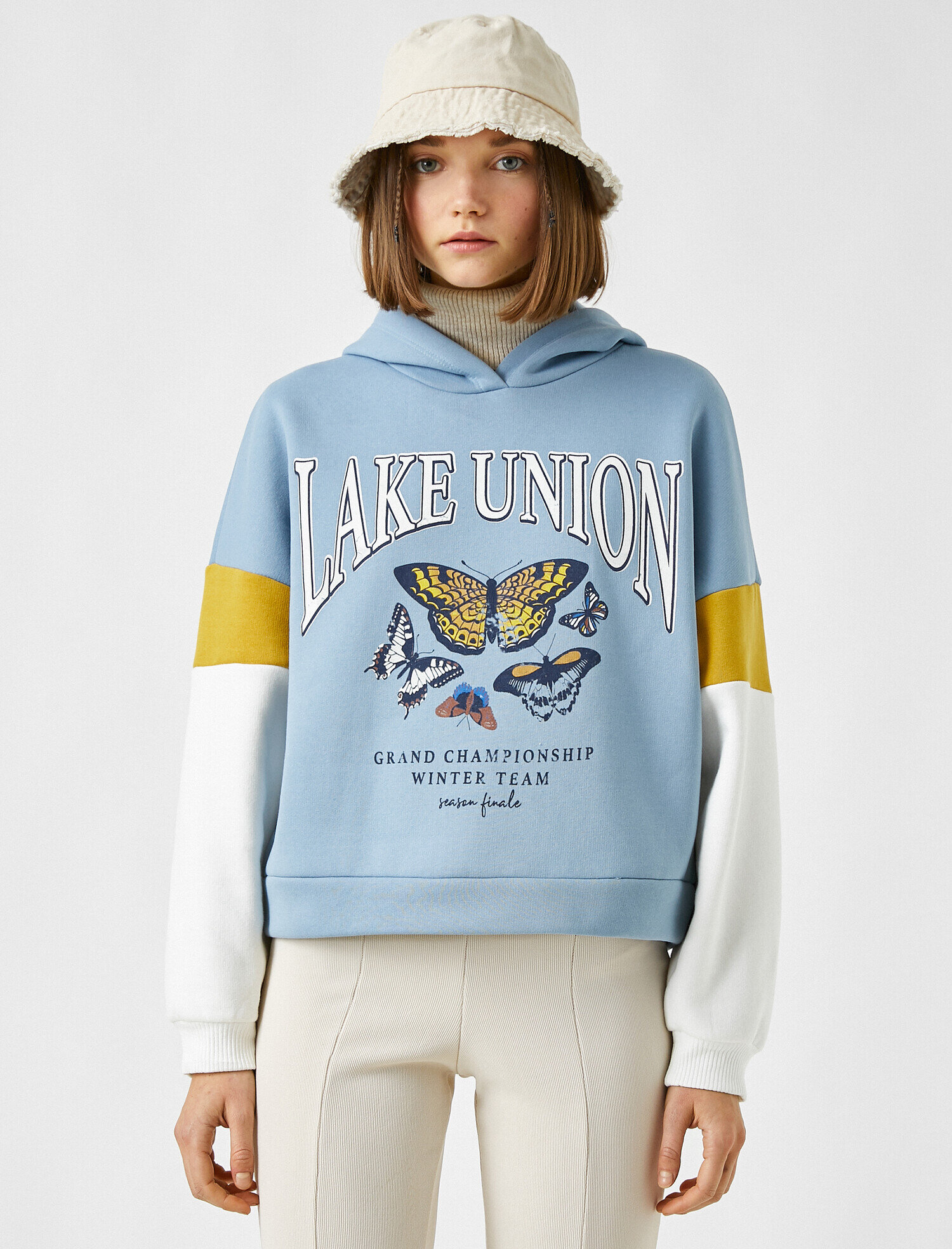 Kapüşonlu Baskılı Sweatshirt