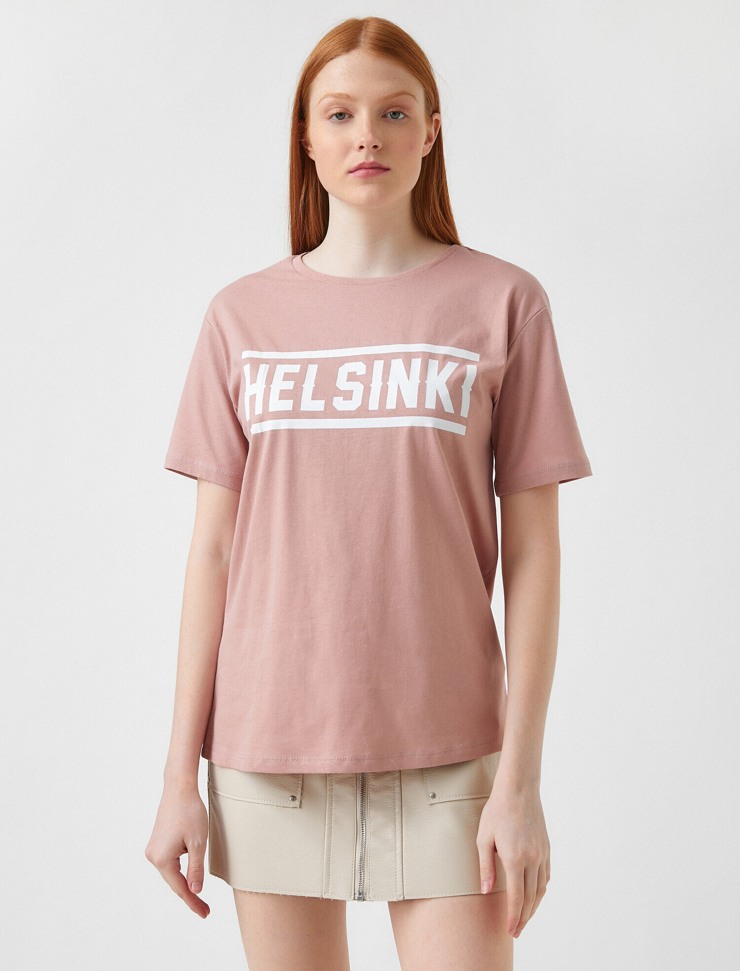   Baskılı Kısa Kollu Pamuklu Tişört