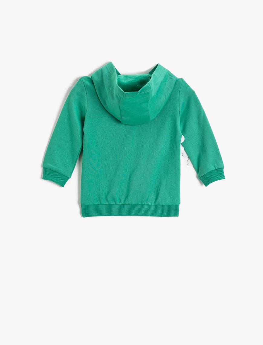  Erkek Bebek Timsah Baskılı Sweatshirt Pamuklu